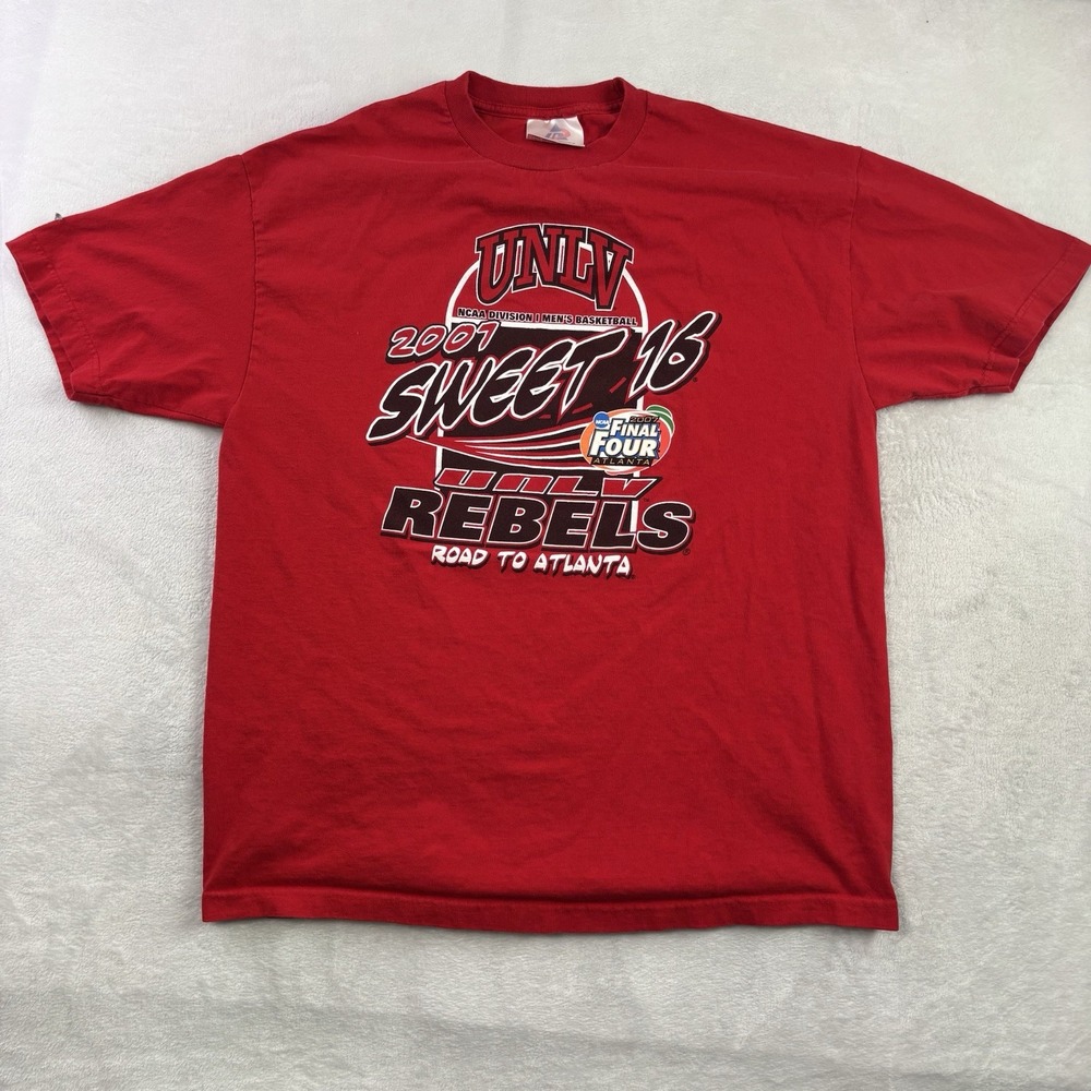 2007 Tri-Lake UNLV Rebels Sweet 16 Red Sjprt Sleeve Graphic Shirt Men's XL